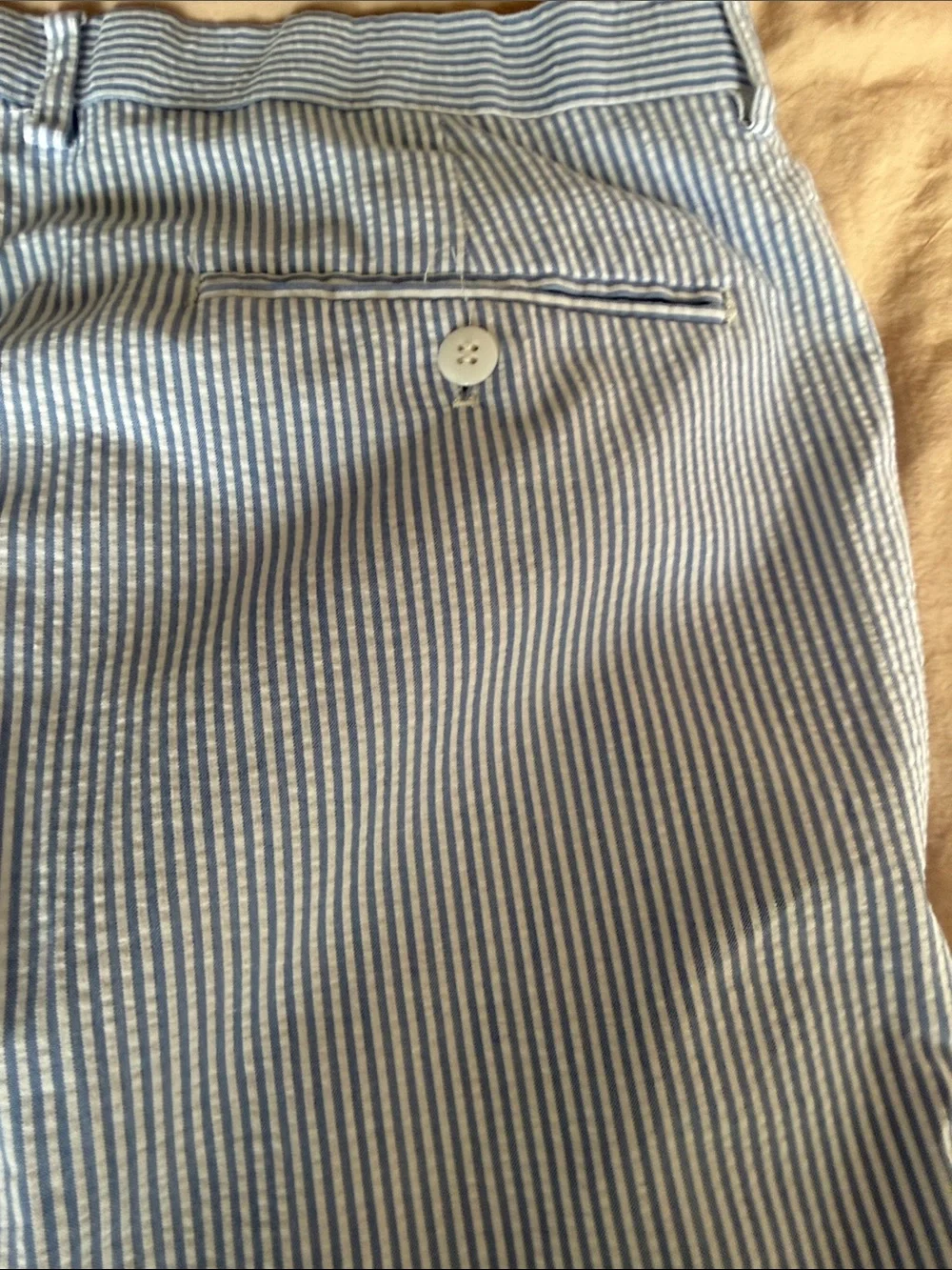 Linea Uomo Men's Blue Seersucker Flat Front Shorts size 42